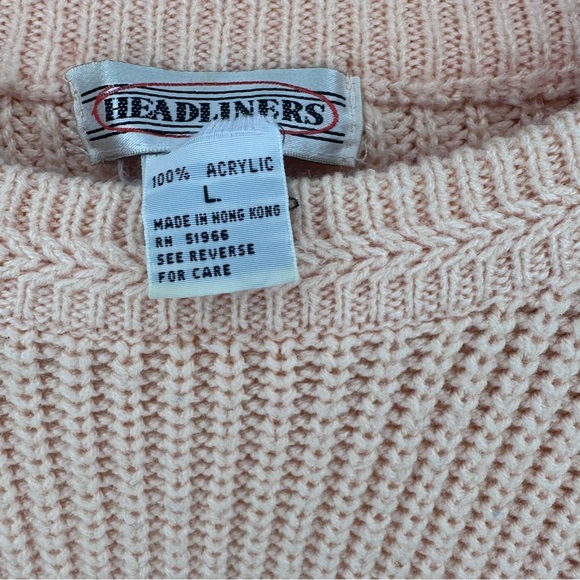 Vintage Peach Knit Sweater Pullover Crewneck Large - Picture 2 of 4